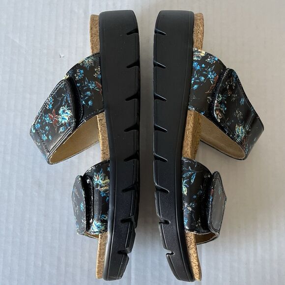 ALEGRIA RUBIE SANDALS VEGAN LEATHER DOUBLE ADJUSTABLE STRAPS SLIDES EU 39 US 9 - Picture 6 of 15